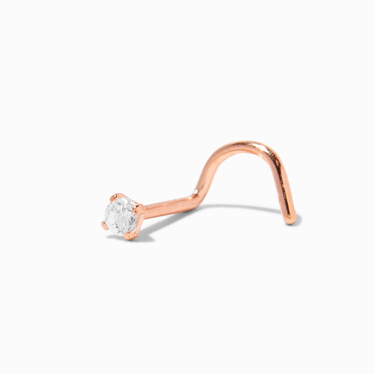 18K Rose Gold Plated Titanium 20G Nose Stud,