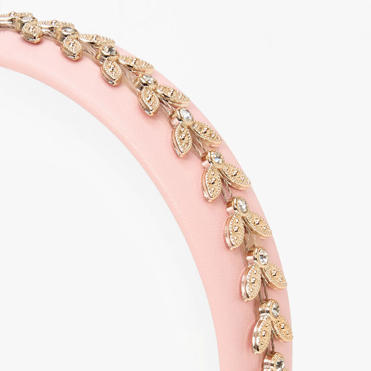 Rose Gold Embellished Flower Headband - Pink,