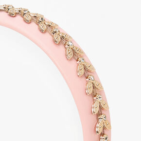 Rose Gold Embellished Flower Headband - Pink,