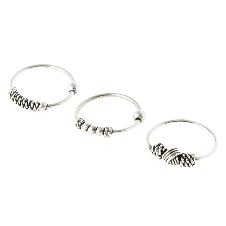3 Pack Coiled Cartilage Hoops,