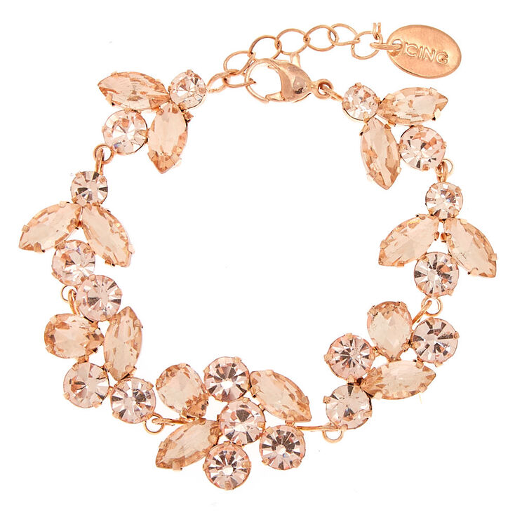 Rose Gold Rhinestone Vine Chain Bracelet,