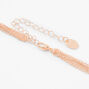 Rose Gold Rhinestone Multi Strand Necklace &amp; Drop Earrings Set - 2 Pack,