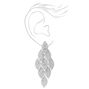 Silver 2&quot; Pav&eacute; Chandelier Drop Earrings,
