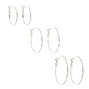 Silver Graduated Hoop Earrings - 6 Pack,