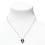 Gold &amp; Black Evil Eye Heart Pendant Necklace,