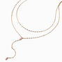 Gold-tone Cubic Zirconia Multi Strand Y-Neck Necklace,