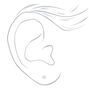 14kt White Gold 3mm April Birthstone CZ Studs Ear Piercing Kit with Ear Care Solution,