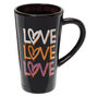 Love Hearts Ceramic Mug - Black,