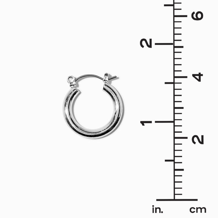 Silver-tone Crystal Stud &amp; Hoop Earring Stackables Set - 3 Pack,