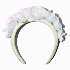 White Rose Flower Crown Headband,
