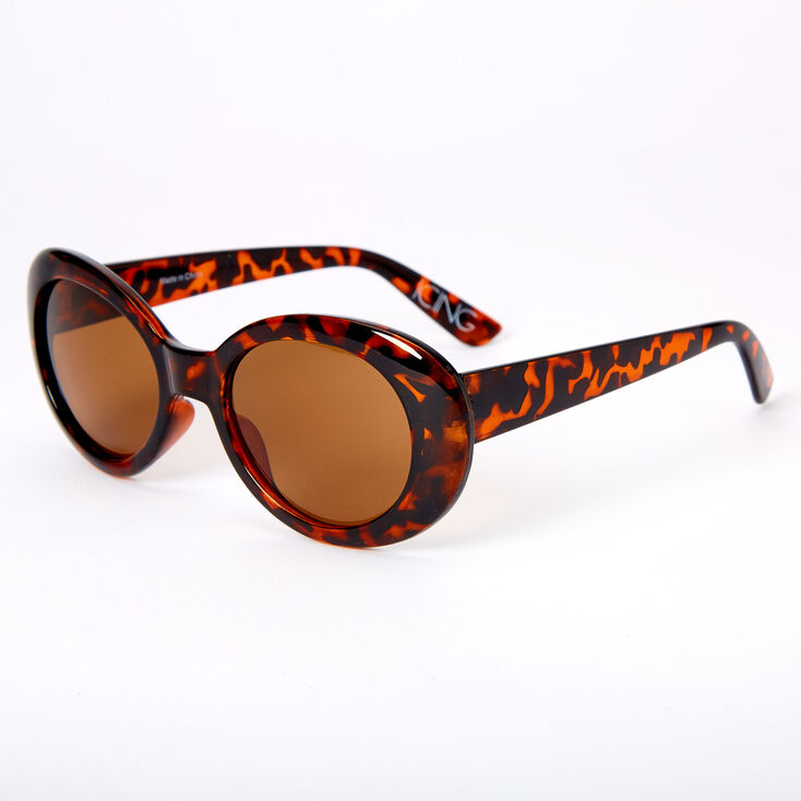 Round Mod Tortoiseshell Sunglasses - Brown,