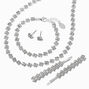 Silver Zig Zag Jewelry &amp; Hair Clip Set - 4 Pack,