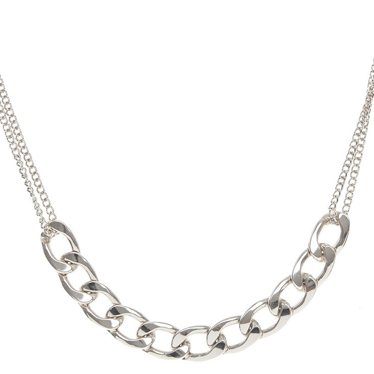 Silver Glam Chain Necklace,