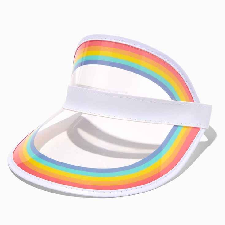 Rainbow Striped Clear Visor,