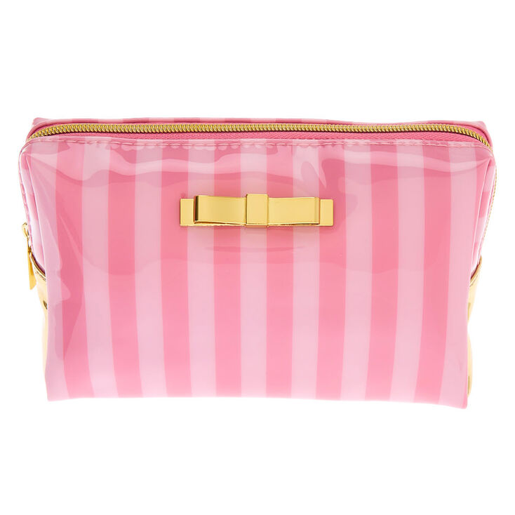 Striped Makeup Bag - Pink,