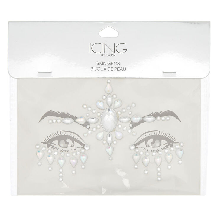 Iridescent Forehead Skin Gems - Silver,