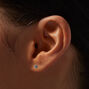 ICING Select Silver Titanium Cubic Zirconia Micro Daisy Flat Back Stud Earrings,