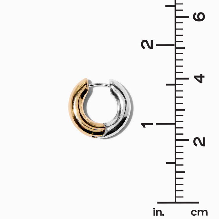 Mixed Metal 20MM Hinge Hoop Earrings,