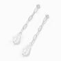 3&quot; Silver Paperclip Drop Earrings,