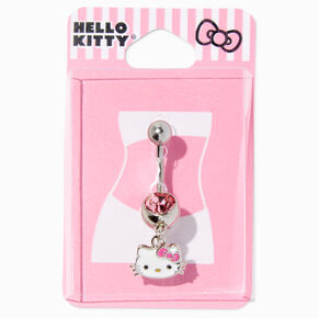 Hello Kitty&reg; Silver 14G Face Dangle Belly Bar,