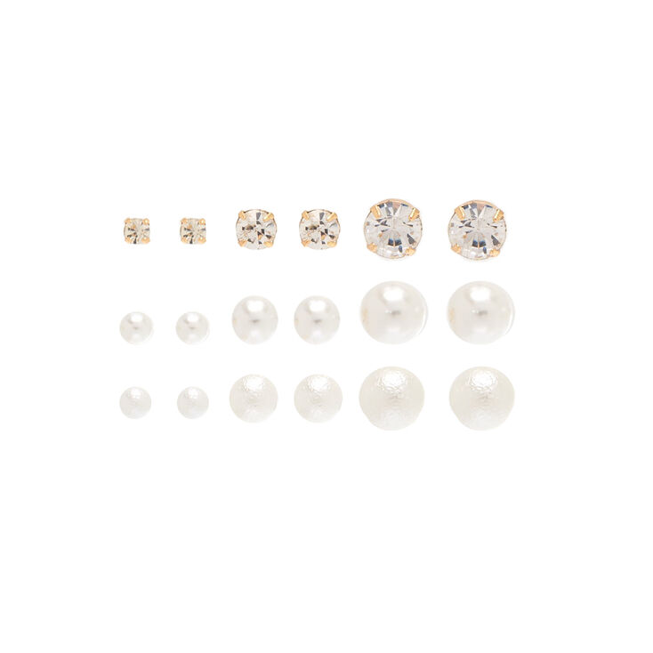 9 Pack Graduated Stud Earrings,
