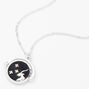 Silver Glow In The Dark Zodiac Spinning Pendant Necklace - Capricorn,