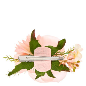 Pink Flower Corsage Hair Clip,