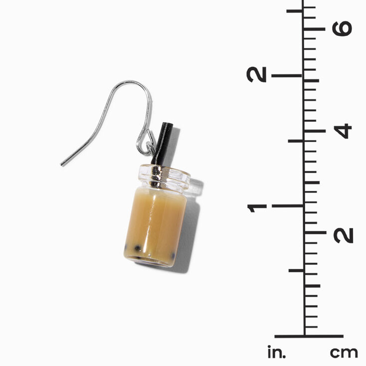 Brown 1&quot; Bubble Tea Drop Earrings,