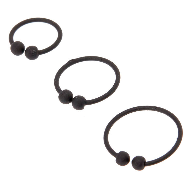 Matte Black Faux Nose Rings,