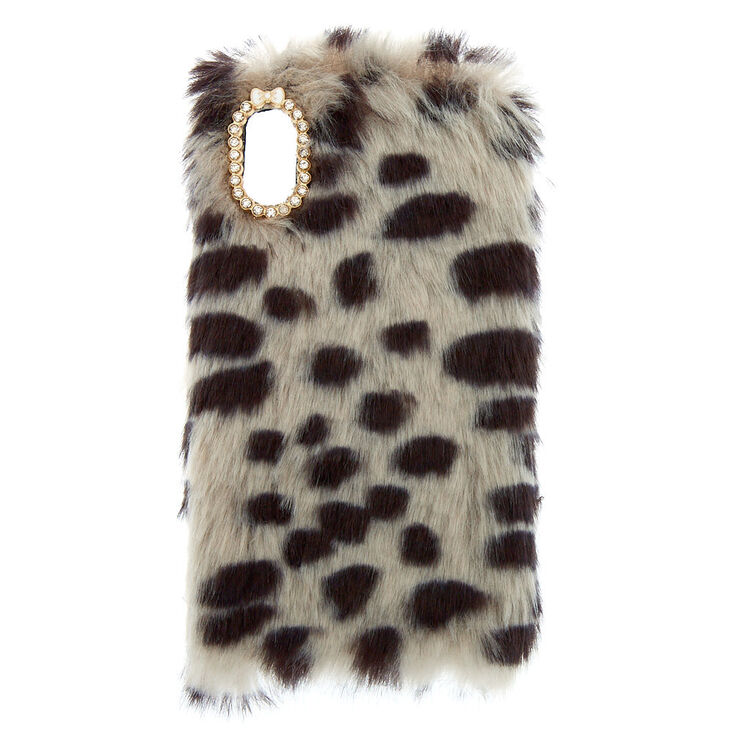 Spotted Faux Fur Phone Case - Fits iPhone X/XS,