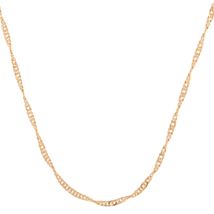 Gold Twist Chain Necklace,
