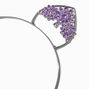 Purple Flower Silver Cat Ears Headband,