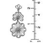 Silver-tone Flower Fan 2&quot; Drop Earrings,