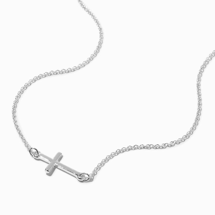 Icing Recycled Jewelry Silver-tone Cross Pendant Necklace,