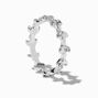 Silver-tone Crystal Leaf Ring,