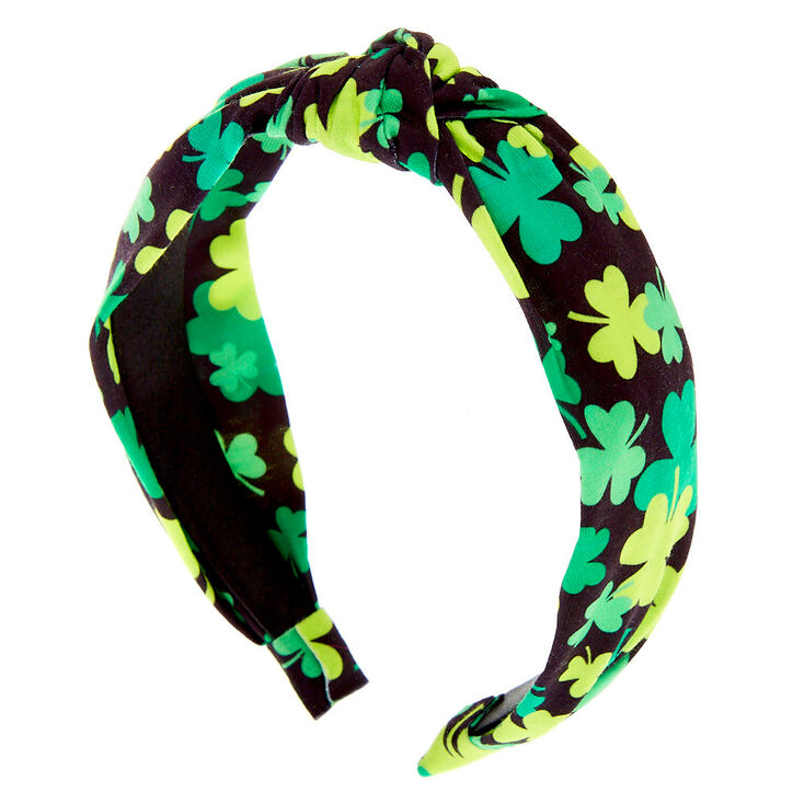 Shamrock Knotted Headband - Black,