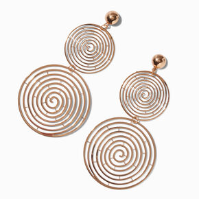 Gold-tone Triple Spiral 4&quot; Drop Earrings,