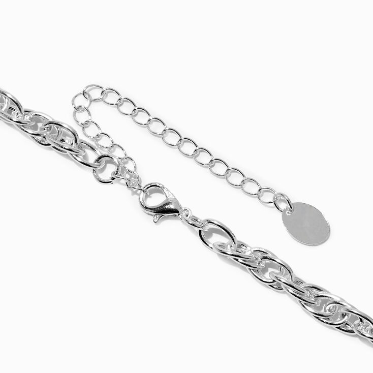Silver-tone Twisted Rope Chain Necklace,