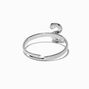 Silver-tone Snake Initial Ring - S,