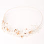 Rose Gold Metallic Flower Crown Headwrap,