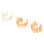 Mixed Metal Leaf Ear Cuffs - 3 Pack,