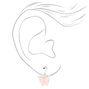 Silver Butterfly Clip On Drop Earrings - Pink,