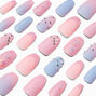 Pastel Bling Coffin Vegan Faux Nail Set - 24 Pack,