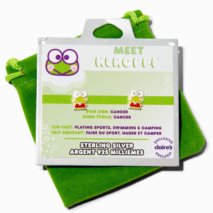 Sterling Silver Hello Kitty&reg; and Friends Keroppi&trade;️ Enamel Stud Earrings,