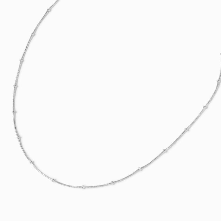 Silver-tone Stainless Steel Satellite Chain Necklace,