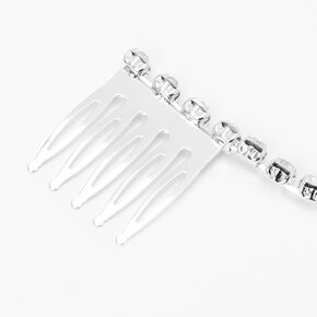 Silver Glass Rhinestone Hair Swag,