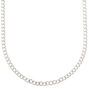 Silver Embellished Mini Chain Link Necklace,