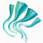 Blues &amp; Green Faux Hair Clip In Extensions - 4 Pack,