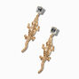 Gold-tone Crocodile 3&quot; Drop Earrings ,