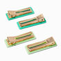Green Mix Rectangular Cutout Hair Clips - 4 Pack,